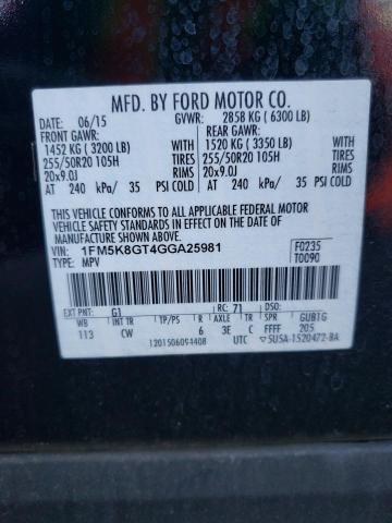 Photo 14 from auction – 2016 FORD EXPLORER S with VIN 1FM5K8GT4GGA25981