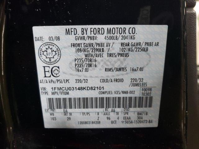 Photo 14 from auction – 2008 FORD ESCAPE XLT with VIN 1FMCU03148KD82101