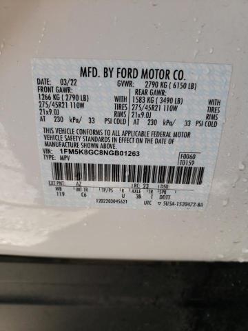 Photo 14 from auction – 2022 FORD EXPLORER S with VIN 1FM5K8GC8NGB01263