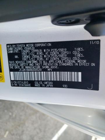 Photo 14 from auction – 2011 LEXUS RX 350 with VIN JTJZK1BAXB2005241