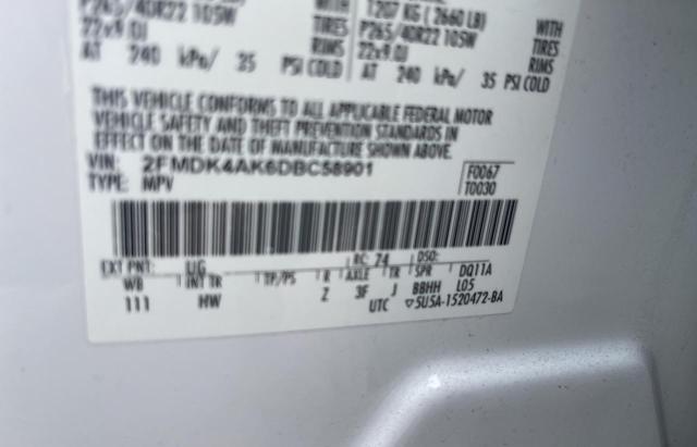 Photo 10 from auction – 2013 FORD EDGE SPORT with VIN 2FMDK4AK6DBC58901