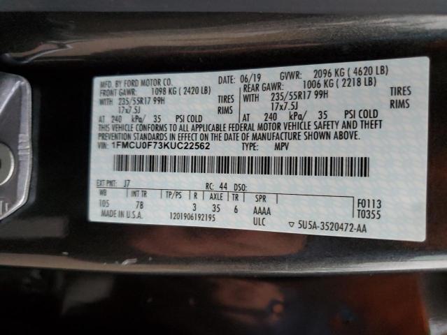 Photo 14 from auction – 2019 FORD ESCAPE S with VIN 1FMCU0F73KUC22562