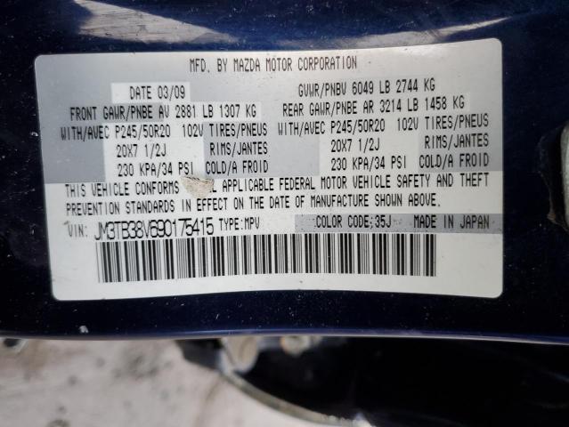 Photo 14 from auction – 2009 MAZDA CX-9 with VIN JM3TB38V690175415