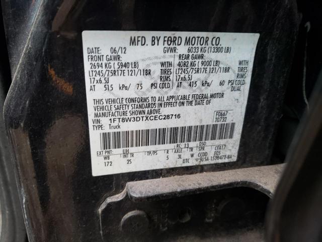 Photo 10 from auction – 2012 FORD F350 SUPER with VIN 1FT8W3DTXCEC28716