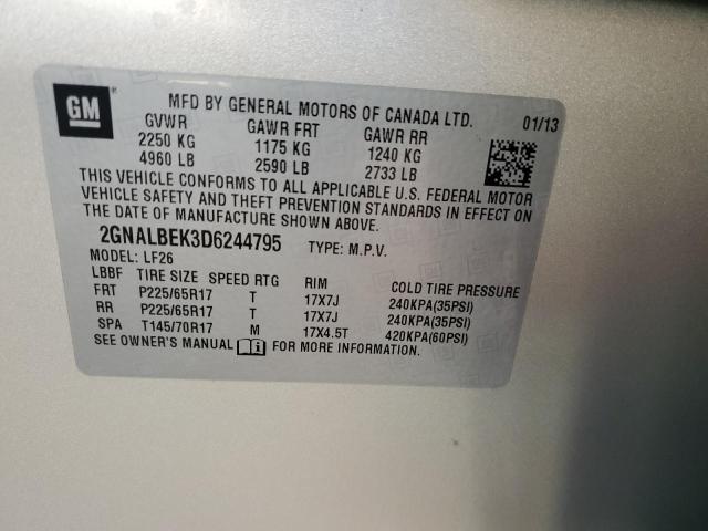Photo 14 from auction – 2013 CHEVROLET EQUINOX LS with VIN 2GNALBEK3D6244795