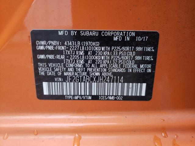 Photo 14 from auction – 2018 SUBARU CROSSTREK with VIN JF2GTABCXJH247114
