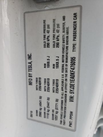 Photo 14 from auction – 2019 TESLA MODEL 3 with VIN 5YJ3E1EA0KF476095