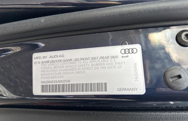 Photo 10 from auction – 2020 AUDI A6 PREMIUM with VIN WAUD8AF20LN002506