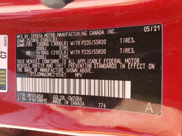Photo 14 from auction – 2021 LEXUS RX 350 with VIN 2T2JZMAA3MC210561
