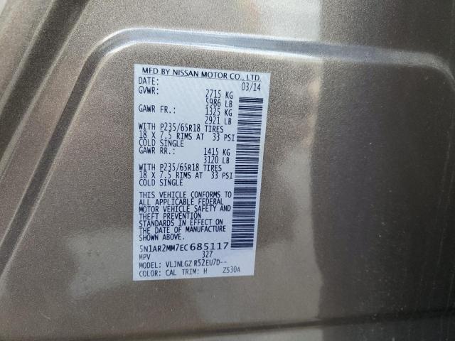 Photo 14 from auction – 2014 NISSAN PATHFINDER with VIN 5N1AR2MM7EC685117