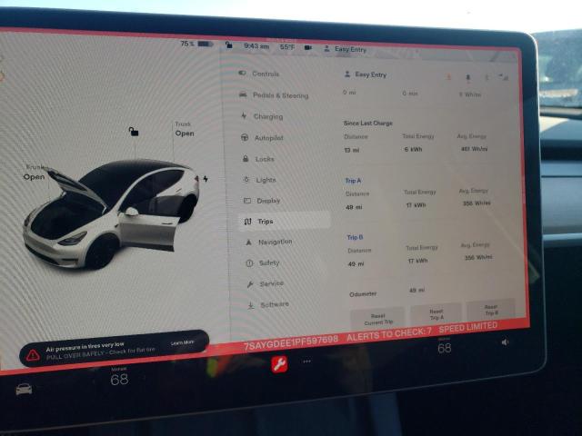 Photo 9 from auction – 2023 TESLA MODEL Y with VIN 7SAYGDEE1PF597698