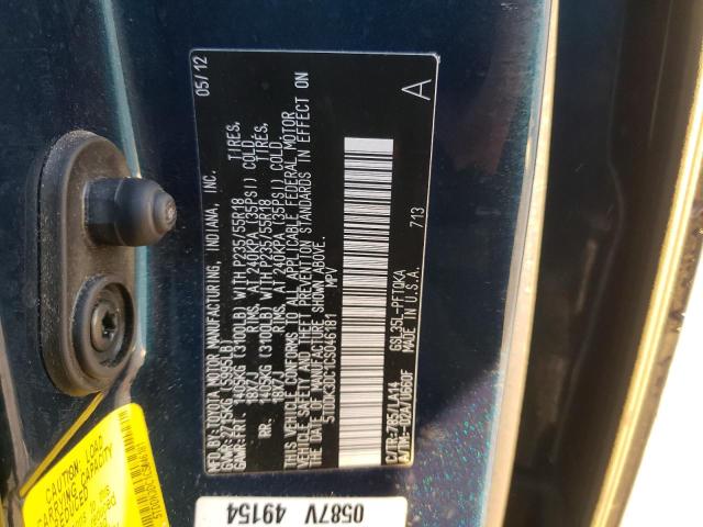 Photo 14 from auction – 2012 TOYOTA SIENNA XLE with VIN 5TDDK3DC1CS046181