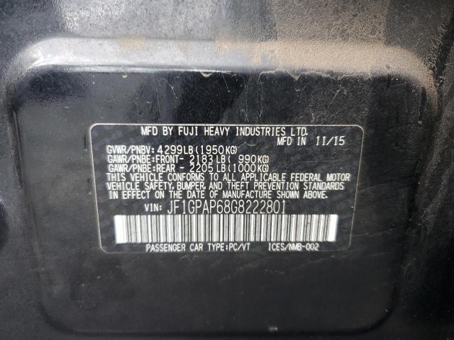Photo 14 from auction – 2016 SUBARU IMPREZA SP with VIN JF1GPAP68G8222801