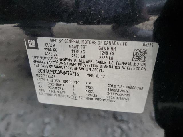 Photo 14 from auction – 2011 CHEVROLET EQUINOX LT with VIN 2CNALPEC3B6473713
