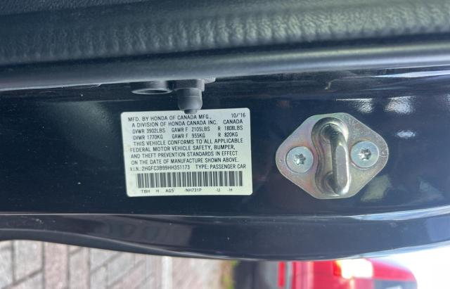 Photo 10 from auction – 2017 HONDA CIVIC TOUR with VIN 2HGFC3B99HH351173