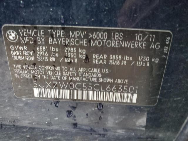 Photo 14 from auction – 2012 BMW X5 XDRIVE3 with VIN 5UXZW0C55CL663501
