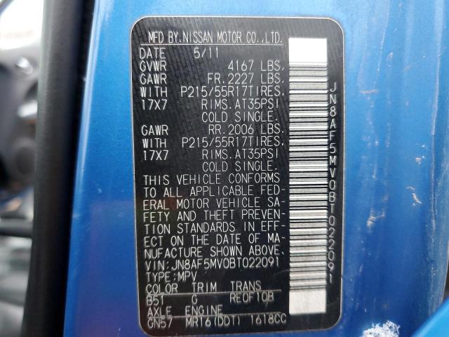 Photo 14 from auction – 2011 NISSAN JUKE S with VIN JN8AF5MV0BT022091