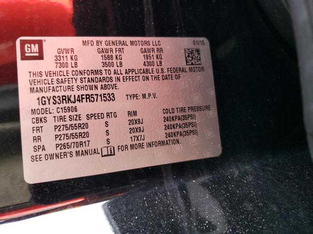 Photo 14 from auction – 2015 CADILLAC ESCALADE E with VIN 1GYS3RKJ4FR571533