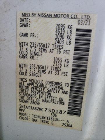 Photo 14 from auction – 2021 NISSAN ROGUE S with VIN 5N1AT3AB2MC750187