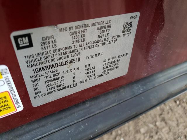 Photo 14 from auction – 2016 GMC ACADIA SLT with VIN 1GKKRRKD4GJ296510