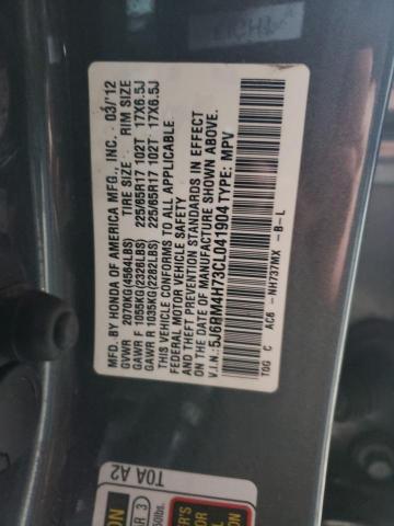 Photo 14 from auction – 2012 HONDA CR-V EXL with VIN 5J6RM4H73CL041904