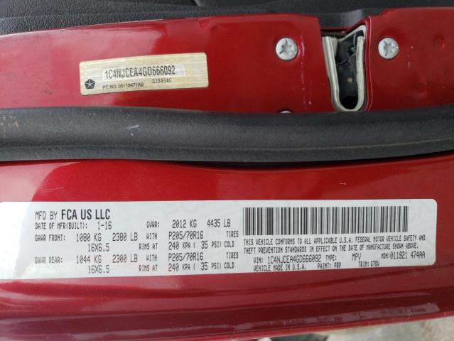 Photo 14 from auction – 2016 JEEP COMPASS LA with VIN 1C4NJCEA4GD666092