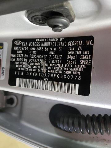 Photo 14 from auction – 2015 KIA SORENTO LX with VIN 5XYKTDA79FG600778