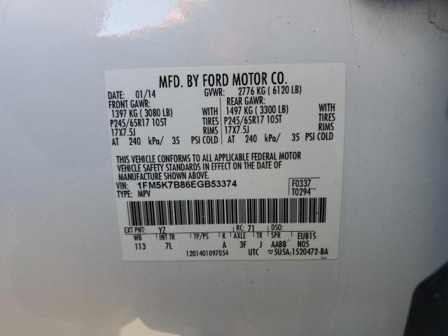Photo 14 from auction – 2014 FORD EXPLORER with VIN 1FM5K7B86EGB53374