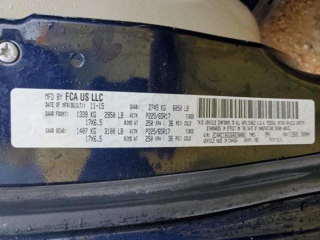Photo 14 from auction – 2016 CHRYSLER TOWN & COU with VIN 2C4RC1BG3GR230081