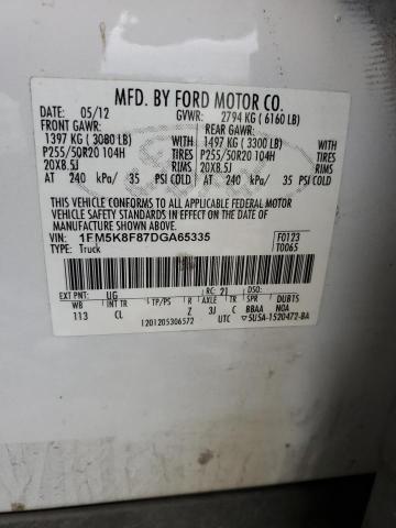 Photo 14 from auction – 2013 FORD EXPLORER L with VIN 1FM5K8F87DGA65335