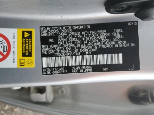 Photo 14 from auction – 2010 TOYOTA HIGHLANDER with VIN JTEDK3EH3A2167448