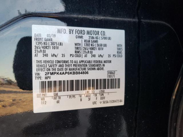 Photo 14 from auction – 2019 FORD EDGE ST with VIN 2FMPK4AP6KBB84806