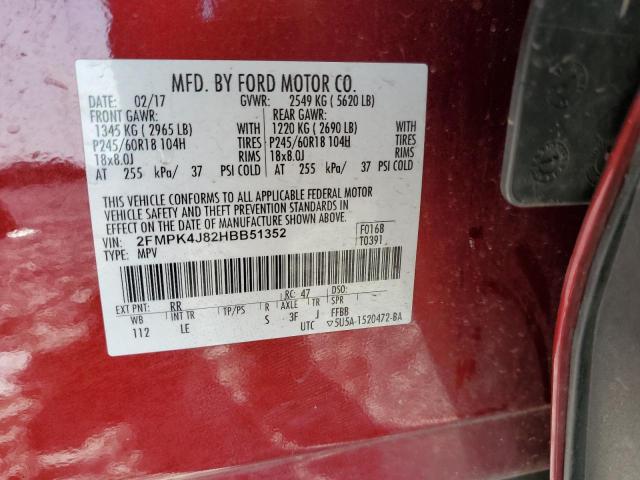 Photo 14 from auction – 2017 FORD EDGE SEL with VIN 2FMPK4J82HBB51352