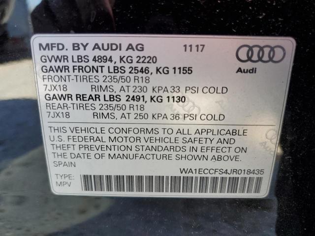 Photo 14 from auction – 2018 AUDI Q3 PREMIUM with VIN WA1ECCFS4JR018435