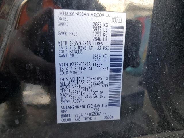Photo 14 from auction – 2013 NISSAN PATHFINDER with VIN 5N1AR2MN7DC664615