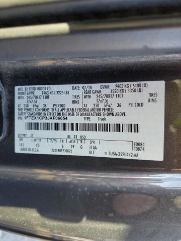 Photo 10 from auction – 2018 FORD F150 SUPER with VIN 1FTEX1CP3JKF06654
