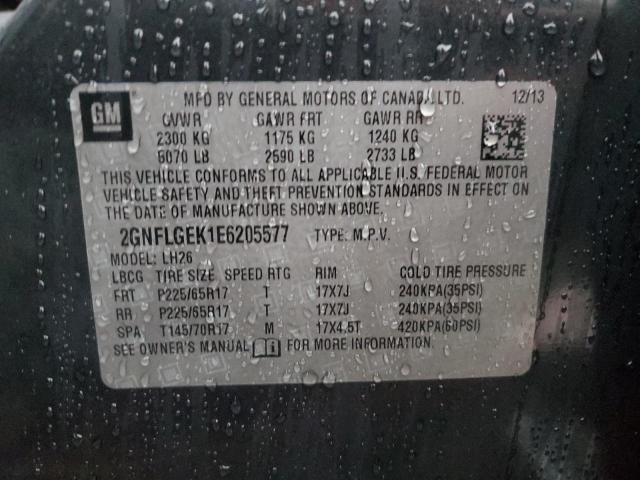 Photo 14 from auction – 2014 CHEVROLET EQUINOX LT with VIN 2GNFLGEK1E6205577