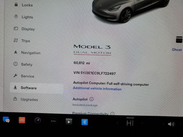 Photo 9 from auction – 2020 TESLA MODEL 3 with VIN 5YJ3E1EC9LF722497