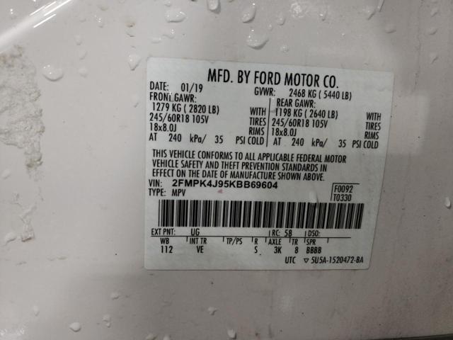 Photo 14 from auction – 2019 FORD EDGE SEL with VIN 2FMPK4J95KBB69604