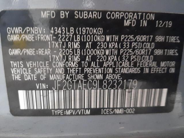 Photo 14 from auction – 2020 SUBARU CROSSTREK with VIN JF2GTAEC9L8232179