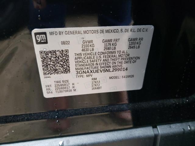 Photo 14 from auction – 2022 CHEVROLET EQUINOX LT with VIN 3GNAXUEV5NL299014