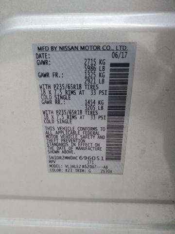 Photo 14 from auction – 2017 NISSAN PATHFINDER with VIN 5N1DR2MN0HC696051
