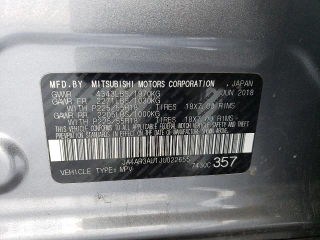 Photo 14 from auction – 2018 MITSUBISHI OUTLANDER with VIN JA4AR3AU1JU022655