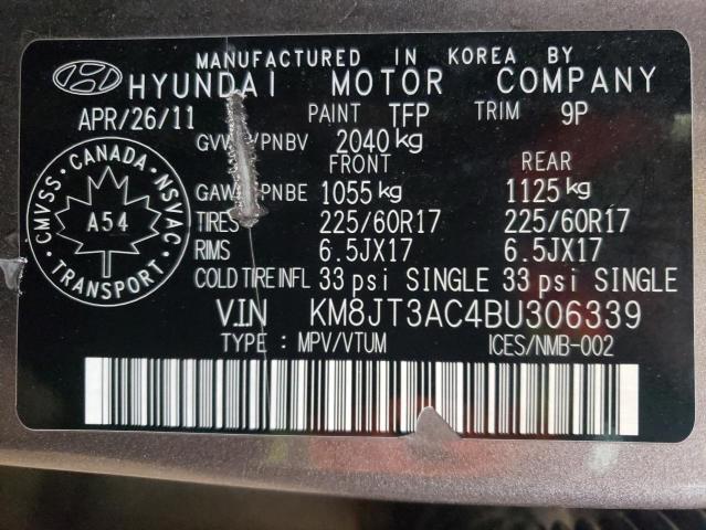 Photo 14 from auction – 2011 HYUNDAI TUCSON GL with VIN KM8JT3AC4BU306339