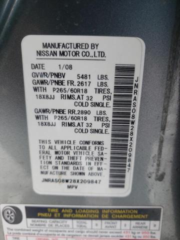 Photo 14 from auction – 2008 INFINITI FX35 with VIN JNRAS08W28X209847