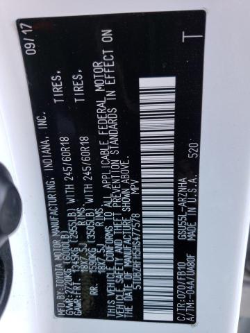 Photo 14 from auction – 2017 TOYOTA HIGHLANDER with VIN 5TDBZRFH5HS477578