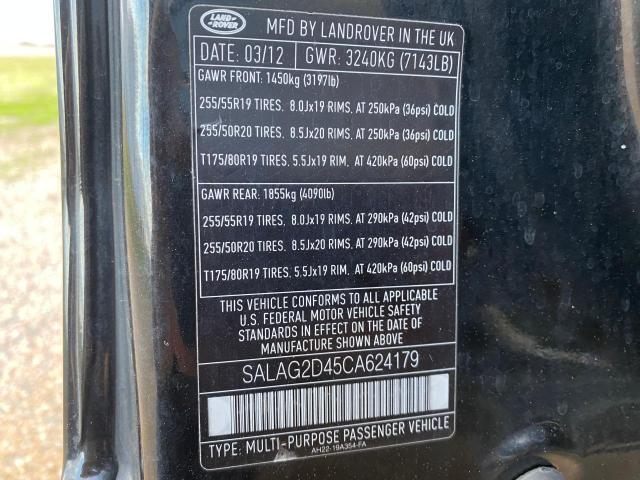 Photo 10 from auction – 2012 LAND ROVER LR4 HSE with VIN SALAG2D45CA624179