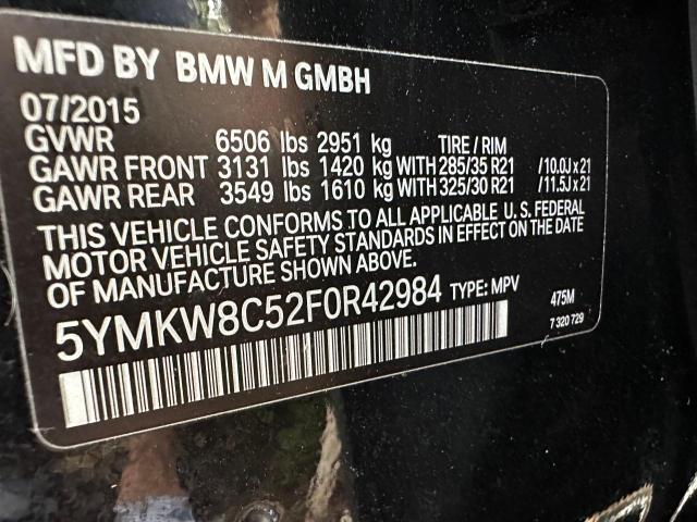 Photo 10 from auction – 2015 BMW X6 M with VIN 5YMKW8C52F0R42984