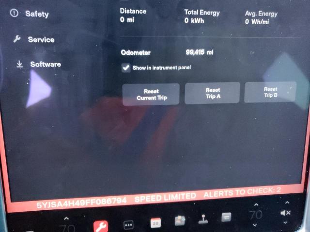 Photo 9 from auction – 2015 TESLA MODEL S P8 with VIN 5YJSA4H49FF086794