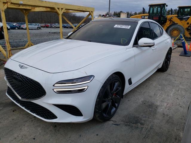 GENESIS G70 BASE 2022 with VIN KMTG54TE7NU097861 - Photo from auction